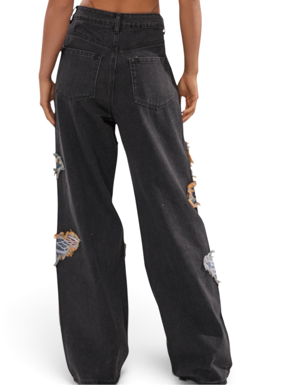 BUTTERFLY EFFECT RELAXED DENIM AND RHINESTONE EMBELLISHMENTS - Picture 4 of 6